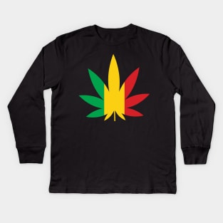 Rasta Weed Leaf Kids Long Sleeve T-Shirt